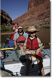 Ainsley, Rob and Henry on the San Juan River, UT.